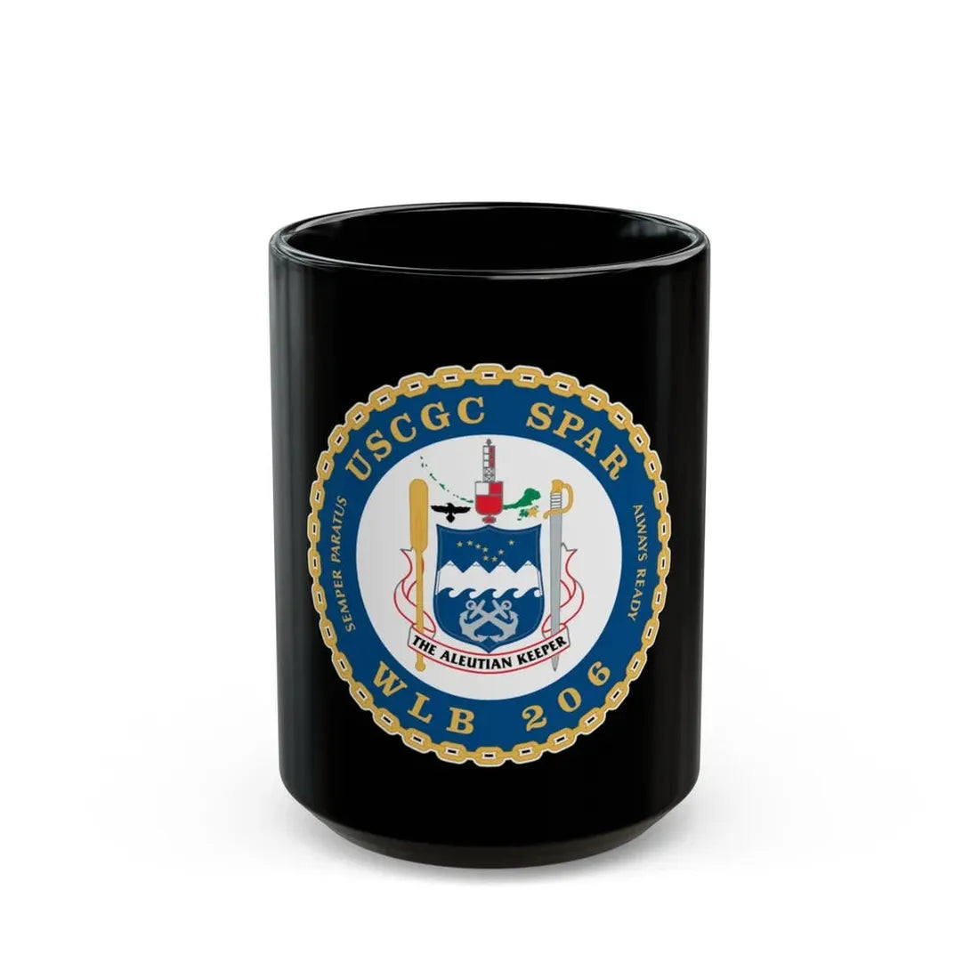 USCGC Spar WLB 206 (U.S. Coast Guard) Black Coffee Mug 15oz - Go Mug Yourself