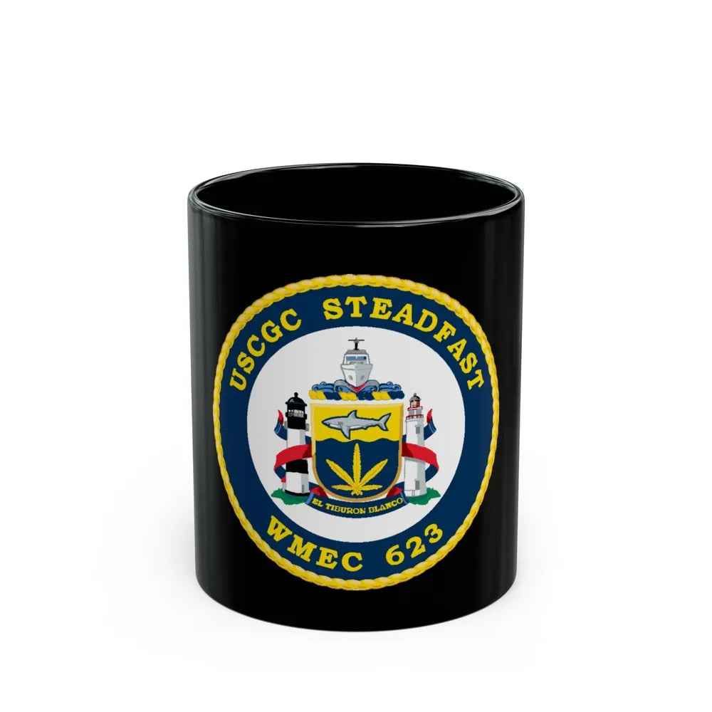 USCGC Steadfast WMEC 623 (U.S. Coast Guard) Black Coffee Mug-11oz-Go Mug Yourself