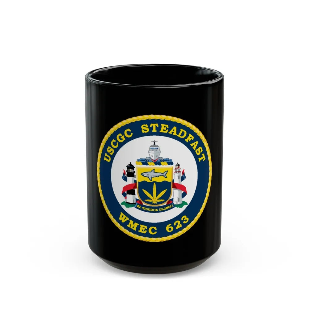 USCGC Steadfast WMEC 623 (U.S. Coast Guard) Black Coffee Mug-15oz-Go Mug Yourself