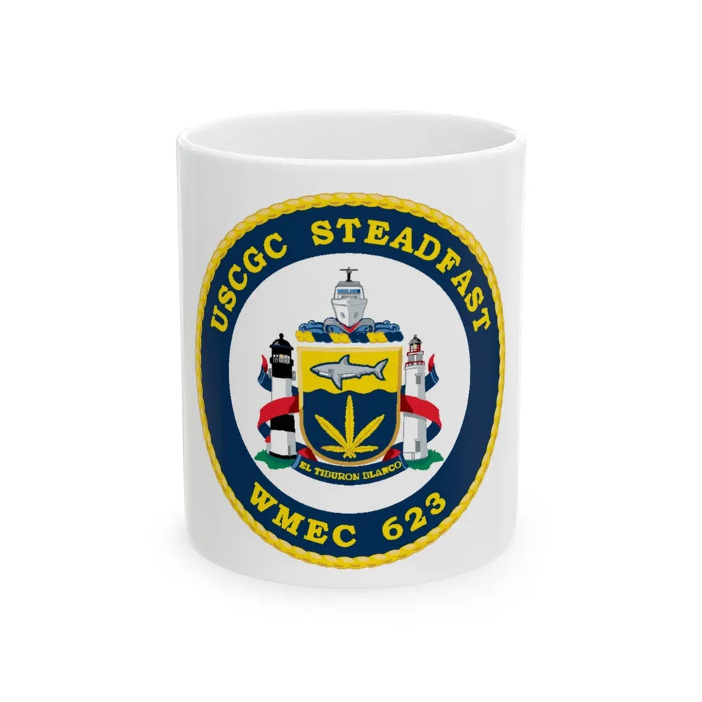 USCGC Steadfast WMEC 623 (U.S. Coast Guard) White Coffee Mug-11oz-Go Mug Yourself