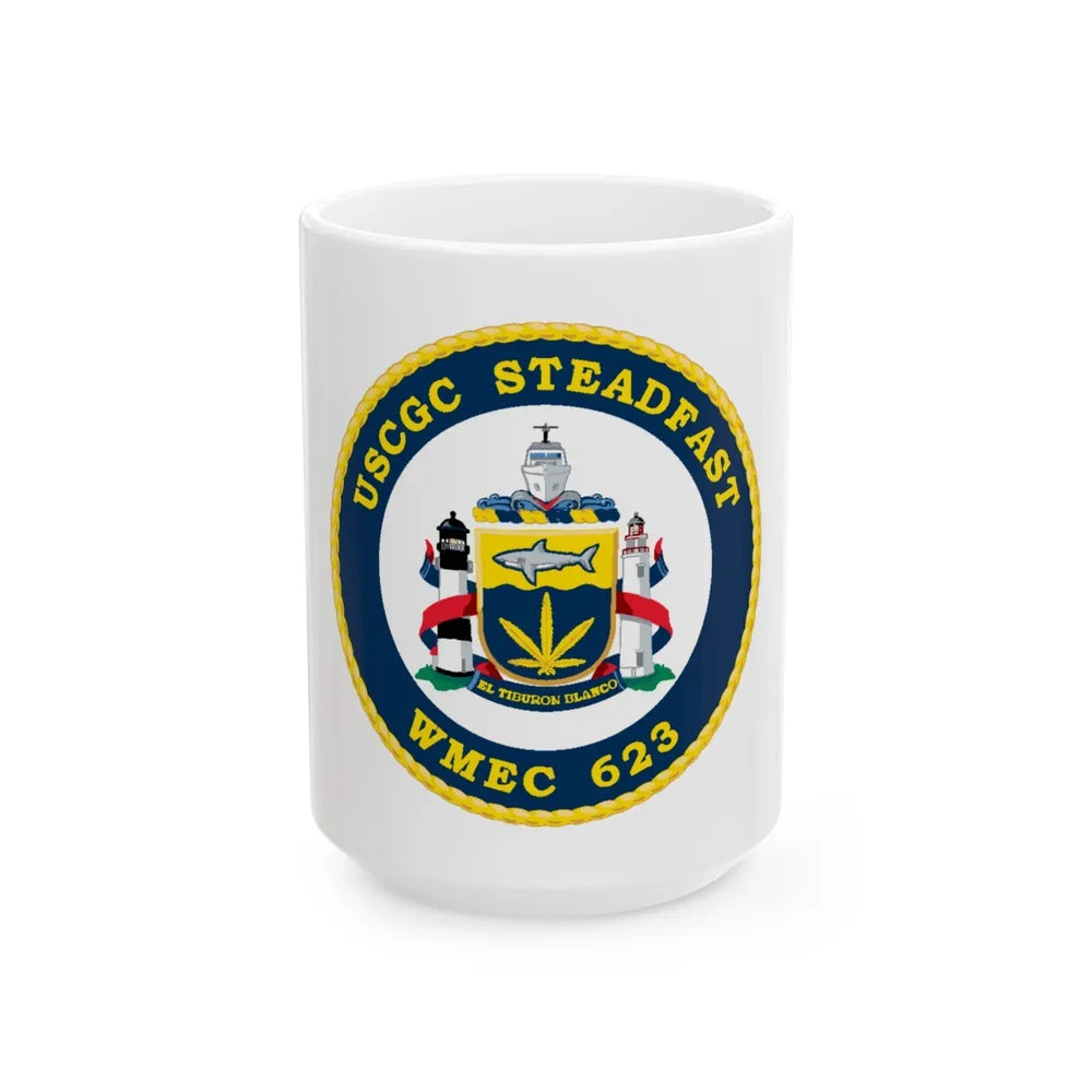 USCGC Steadfast WMEC 623 (U.S. Coast Guard) White Coffee Mug-15oz-Go Mug Yourself