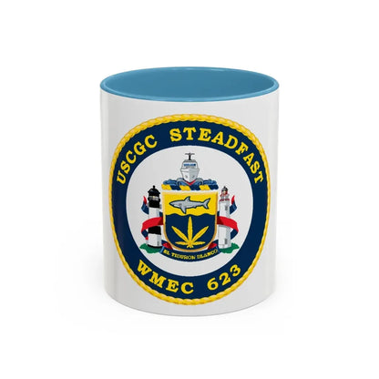 USCGC Steadfast WMEC 623 (U.S. Coast Guard) Accent Coffee Mug 11oz Light Blue - Go Mug Yourself