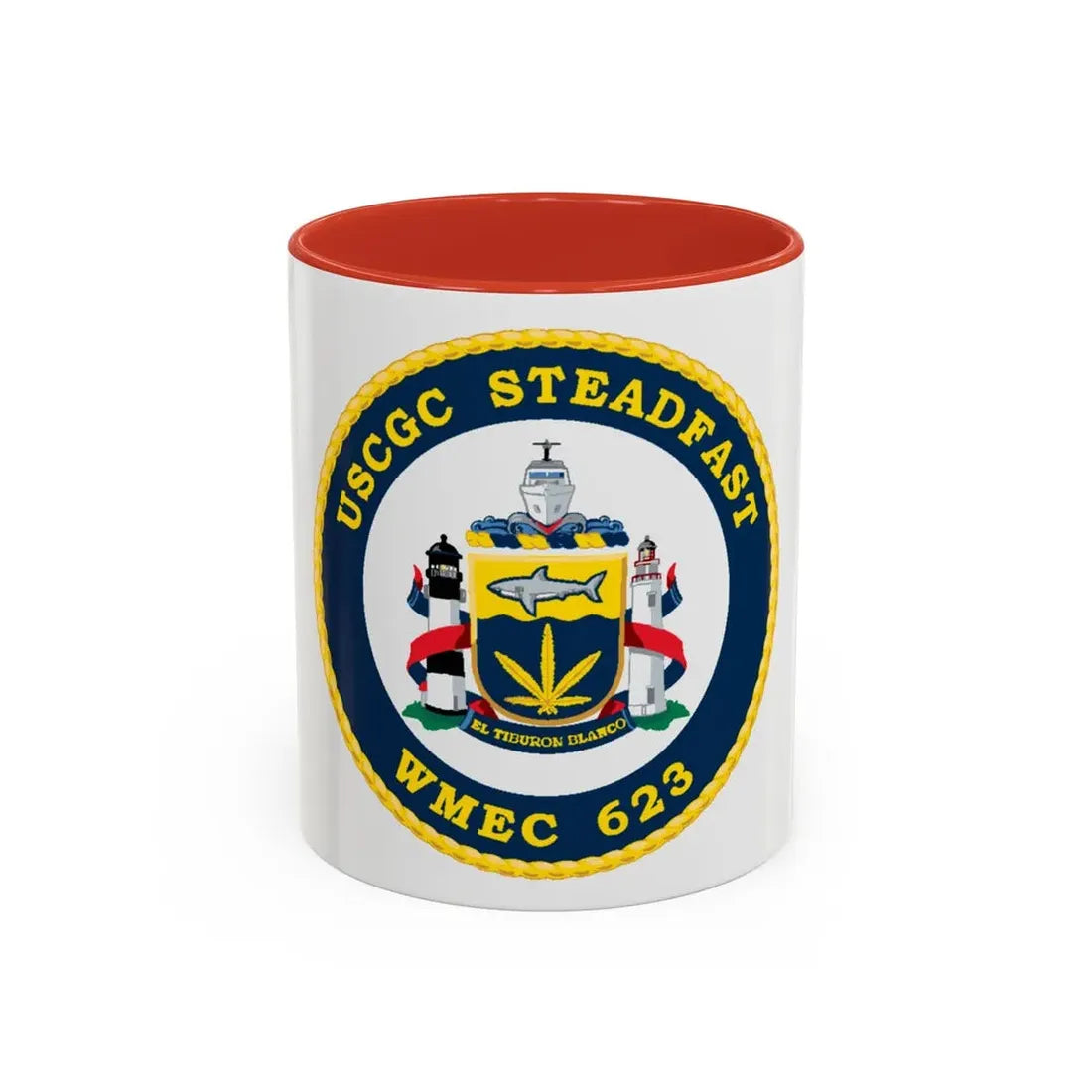 USCGC Steadfast WMEC 623 (U.S. Coast Guard) Accent Coffee Mug 11oz Red - Go Mug Yourself