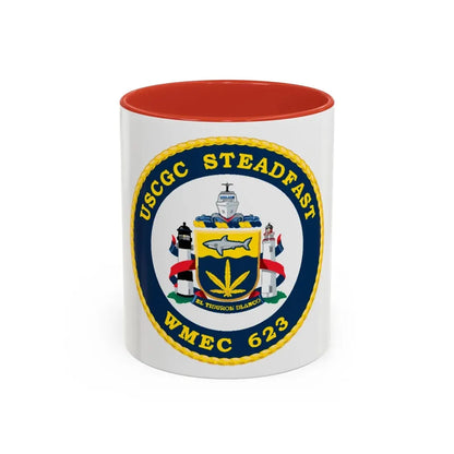 USCGC Steadfast WMEC 623 (U.S. Coast Guard) Accent Coffee Mug 11oz Red - Go Mug Yourself