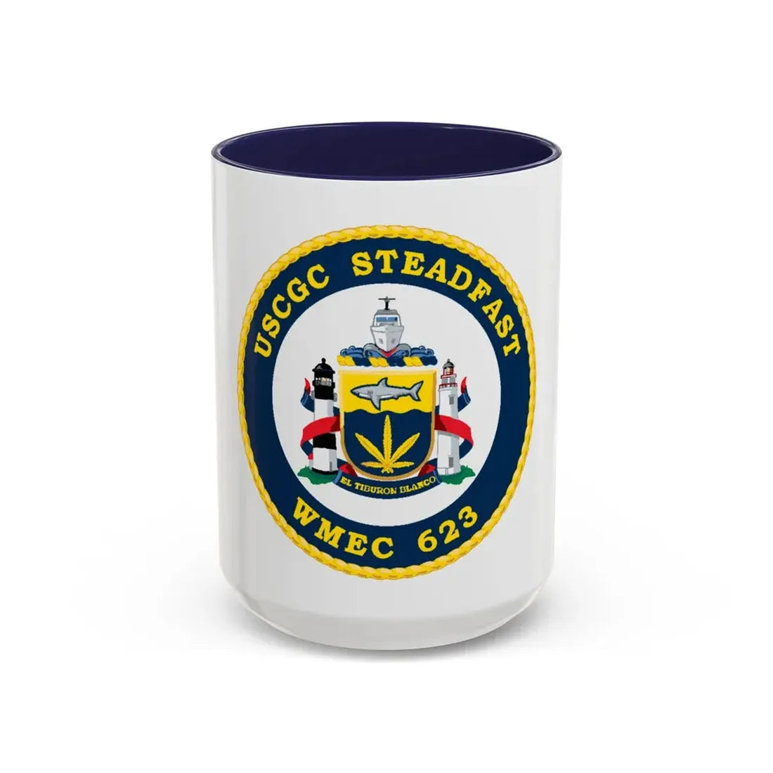 USCGC Steadfast WMEC 623 (U.S. Coast Guard) Accent Coffee Mug 15oz Navy - Go Mug Yourself