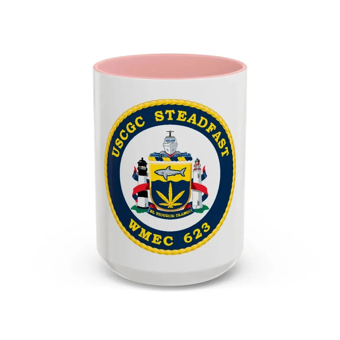 USCGC Steadfast WMEC 623 (U.S. Coast Guard) Accent Coffee Mug 15oz Pink - Go Mug Yourself