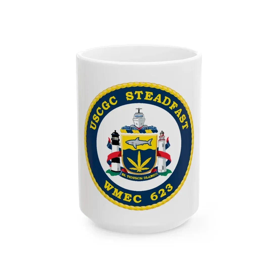 USCGC Steadfast WMEC 623 (U.S. Coast Guard) White Coffee Mug 15oz - Go Mug Yourself