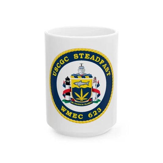 USCGC Steadfast WMEC 623 (U.S. Coast Guard) White Coffee Mug 15oz - Go Mug Yourself