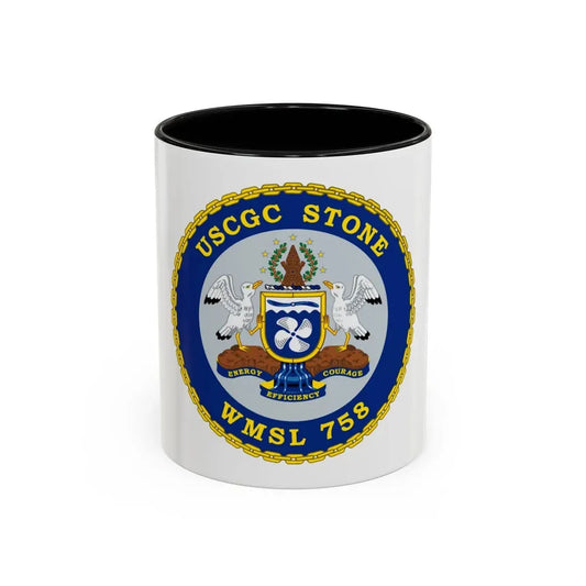 USCGC STONE WMSL 758 (U.S. Coast Guard) Accent Coffee Mug 11oz Black - Go Mug Yourself