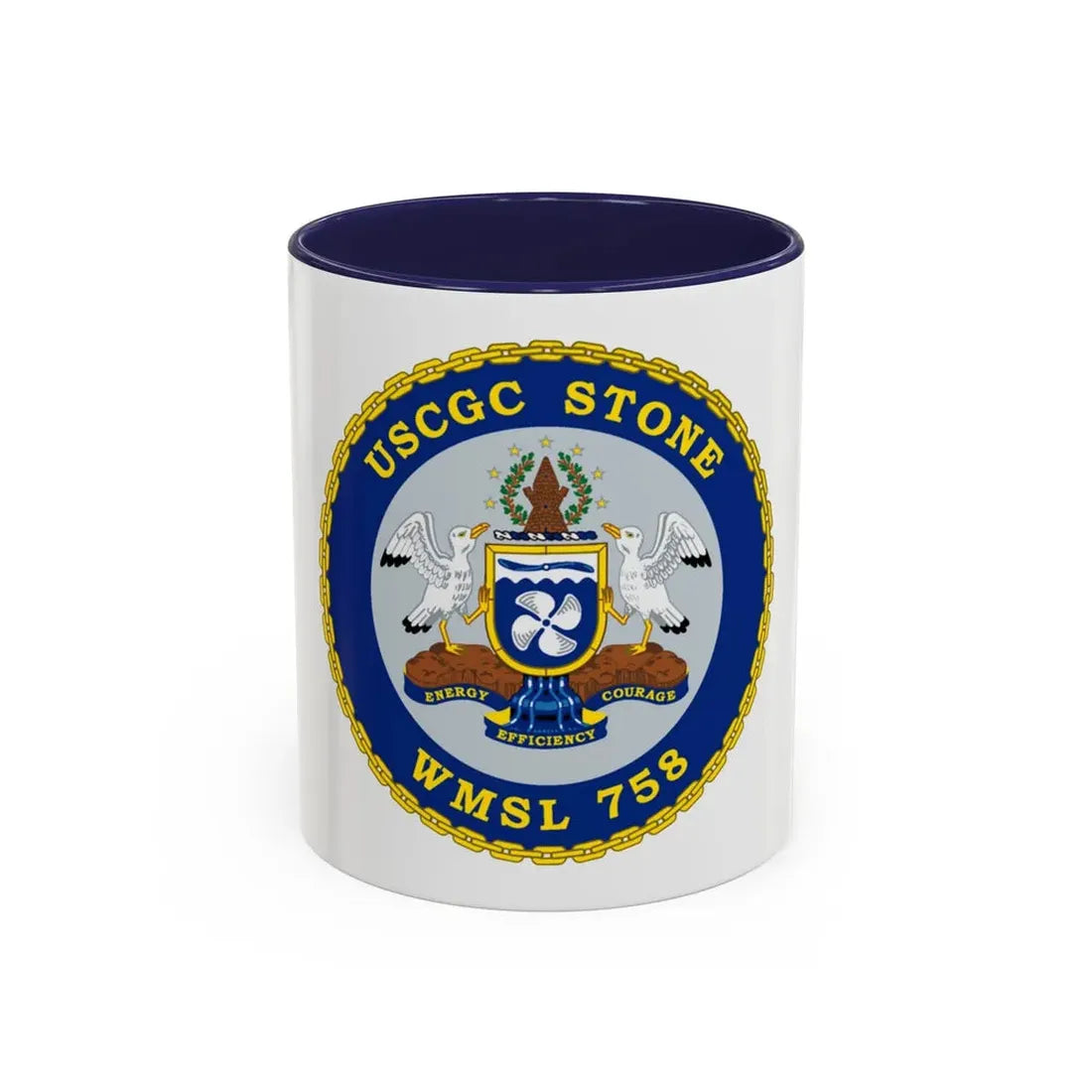 USCGC STONE WMSL 758 (U.S. Coast Guard) Accent Coffee Mug 11oz Navy - Go Mug Yourself