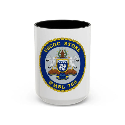 USCGC STONE WMSL 758 (U.S. Coast Guard) Accent Coffee Mug 15oz Black - Go Mug Yourself