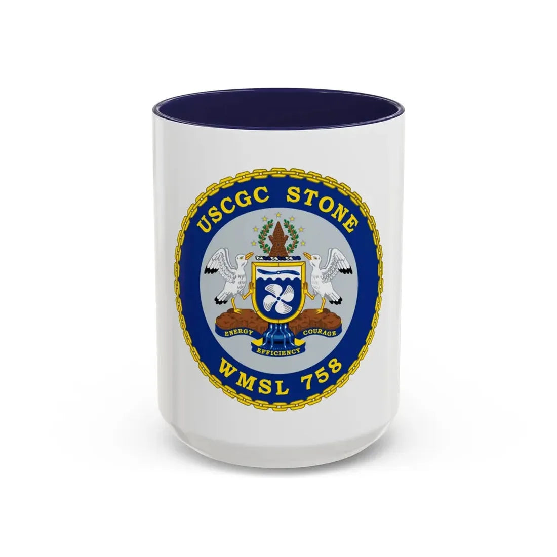 USCGC STONE WMSL 758 (U.S. Coast Guard) Accent Coffee Mug 15oz Navy - Go Mug Yourself