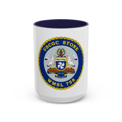 USCGC STONE WMSL 758 (U.S. Coast Guard) Accent Coffee Mug 15oz Navy - Go Mug Yourself