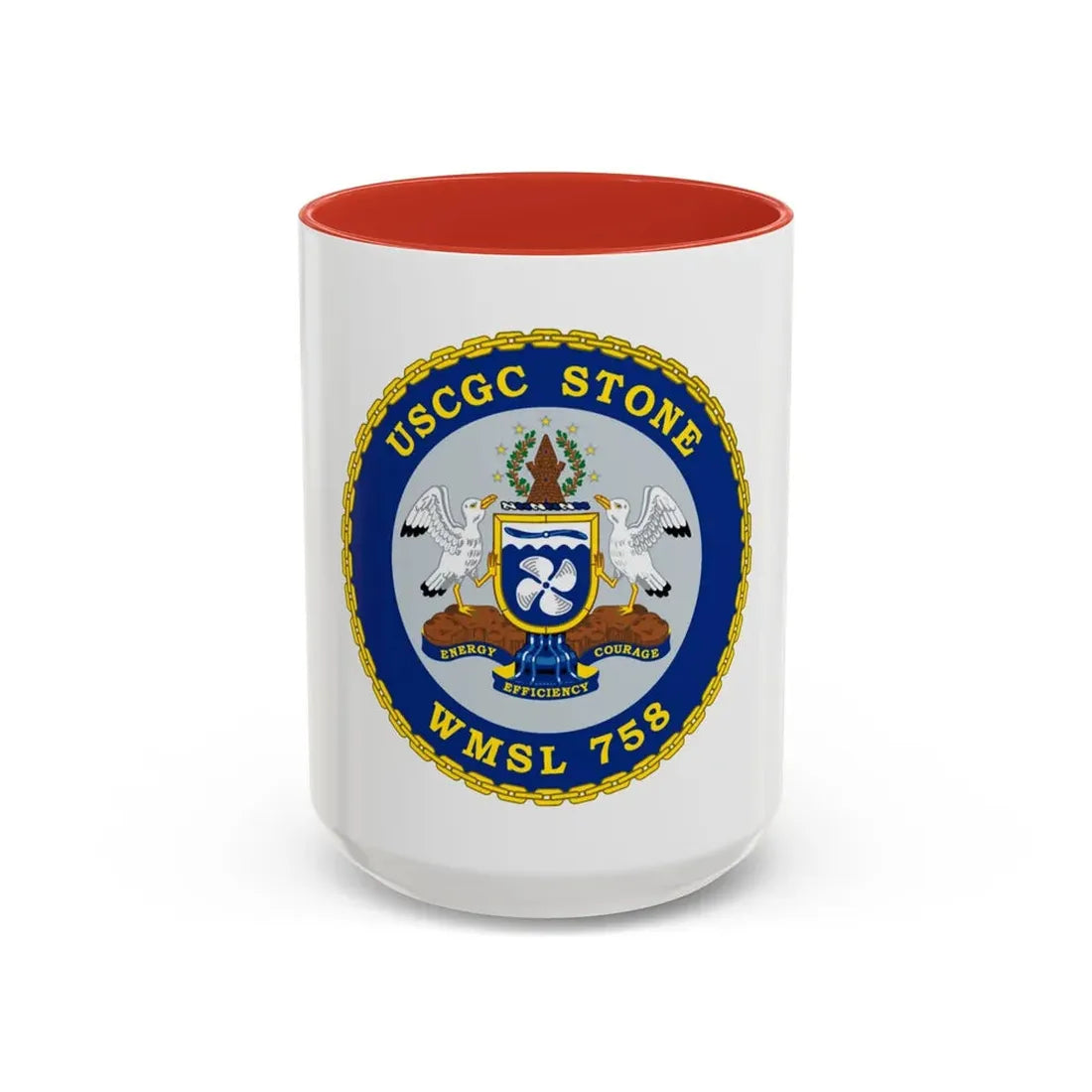 USCGC STONE WMSL 758 (U.S. Coast Guard) Accent Coffee Mug 15oz Red - Go Mug Yourself