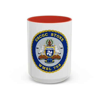 USCGC STONE WMSL 758 (U.S. Coast Guard) Accent Coffee Mug 15oz Red - Go Mug Yourself