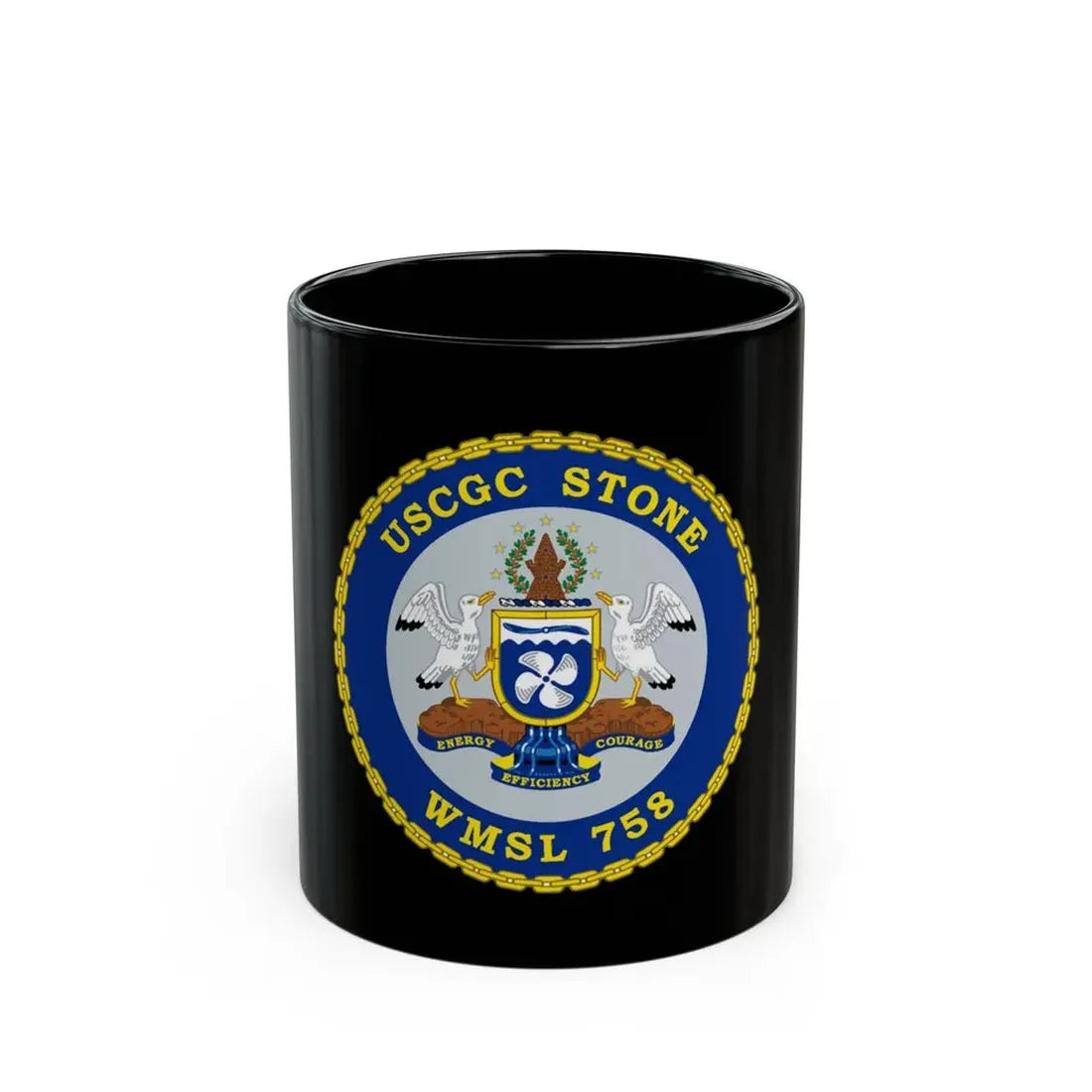 USCGC STONE WMSL 758 (U.S. Coast Guard) Black Coffee Mug 11oz - Go Mug Yourself