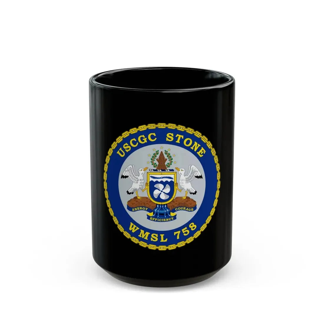 USCGC STONE WMSL 758 (U.S. Coast Guard) Black Coffee Mug 15oz - Go Mug Yourself