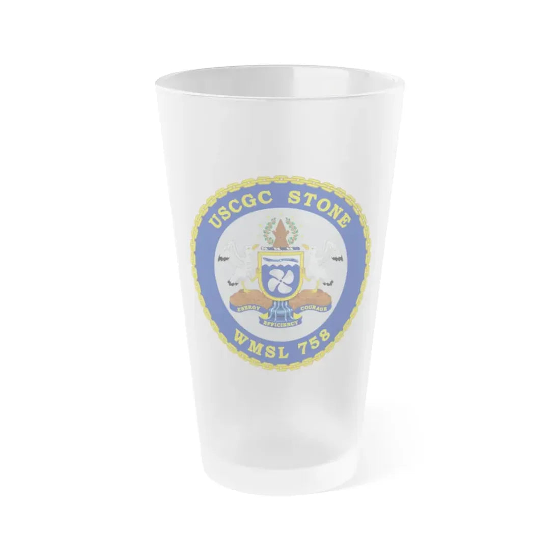USCGC STONE WMSL 758 (U.S. Coast Guard) Frosted Pint Glass 16oz Default Title - Go Mug Yourself