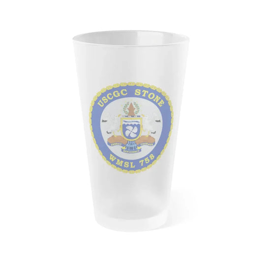 USCGC STONE WMSL 758 (U.S. Coast Guard) Frosted Pint Glass 16oz Default Title - Go Mug Yourself