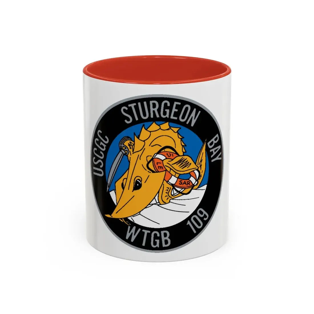 USCGC Sturgeon WTGB 109 (U.S. Coast Guard) Accent Coffee Mug 11oz Red - Go Mug Yourself