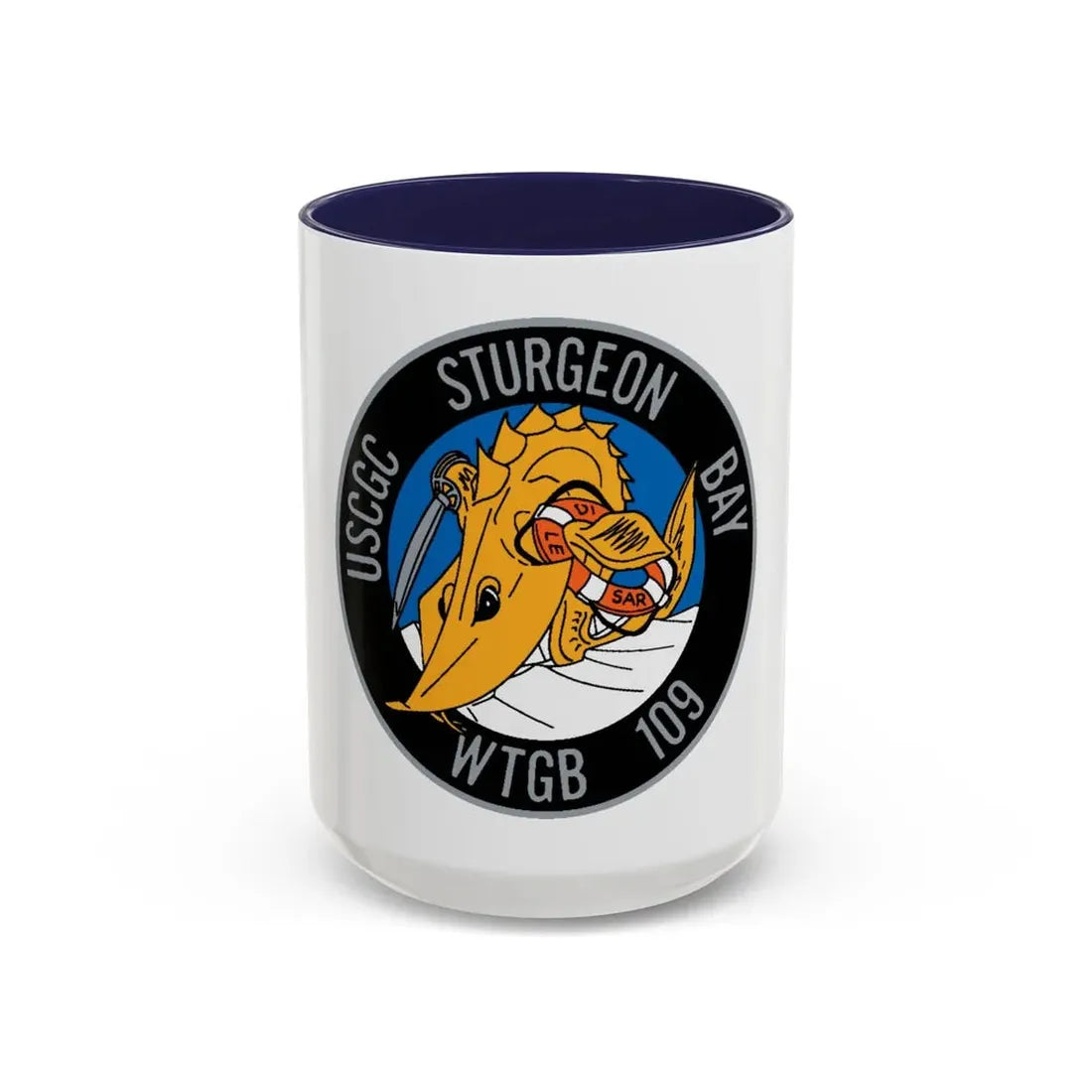 USCGC Sturgeon WTGB 109 (U.S. Coast Guard) Accent Coffee Mug 15oz Navy - Go Mug Yourself