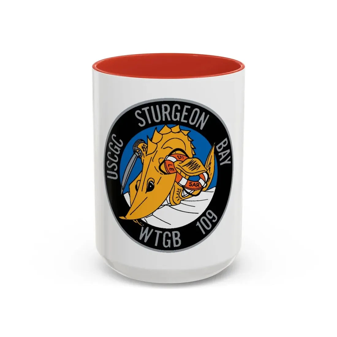 USCGC Sturgeon WTGB 109 (U.S. Coast Guard) Accent Coffee Mug 15oz Red - Go Mug Yourself