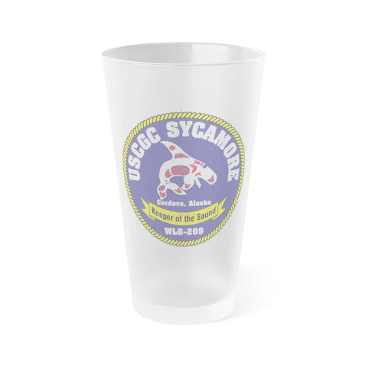 USCGC Sycamore WLB 209 (U.S. Coast Guard) Frosted Pint Glass 16oz-Go Mug Yourself