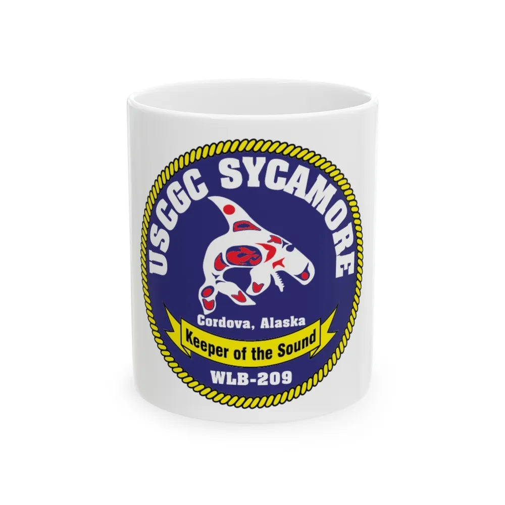 USCGC Sycamore WLB 209 (U.S. Coast Guard) White Coffee Mug-11oz-Go Mug Yourself