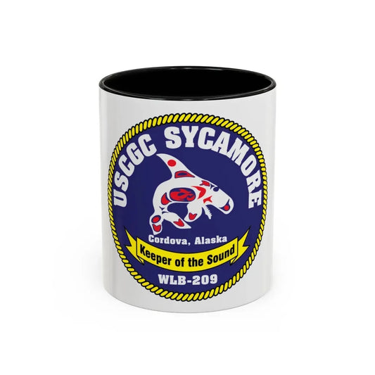 USCGC Sycamore WLB 209 (U.S. Coast Guard) Accent Coffee Mug 11oz Black - Go Mug Yourself