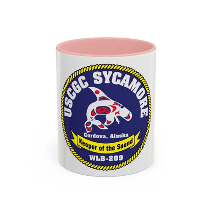 USCGC Sycamore WLB 209 (U.S. Coast Guard) Accent Coffee Mug 11oz Pink - Go Mug Yourself