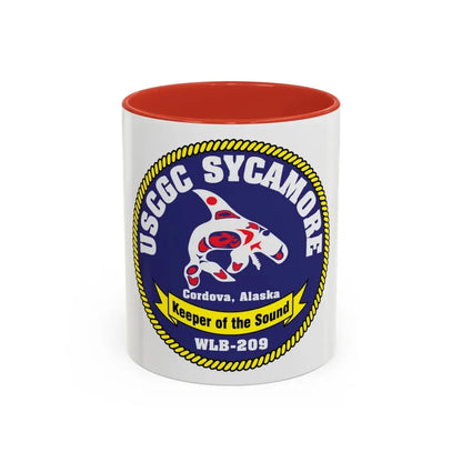 USCGC Sycamore WLB 209 (U.S. Coast Guard) Accent Coffee Mug 11oz Red - Go Mug Yourself