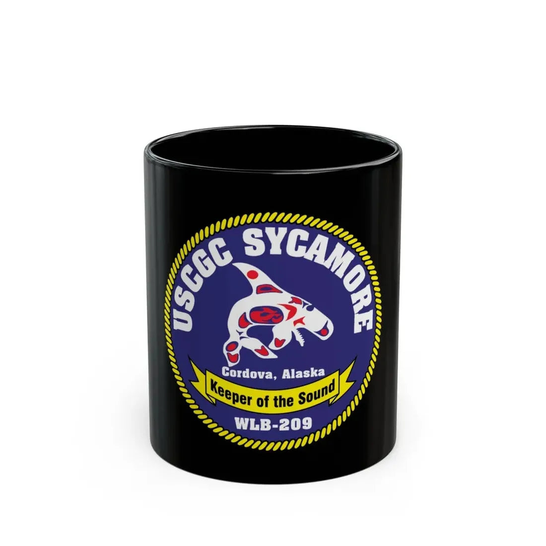 USCGC Sycamore WLB 209 (U.S. Coast Guard) Black Coffee Mug 11oz - Go Mug Yourself