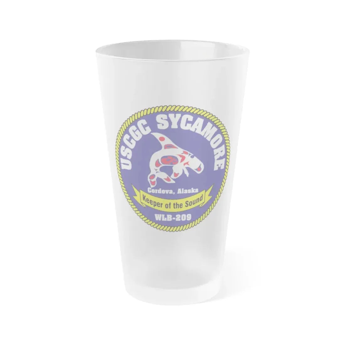 USCGC Sycamore WLB 209 (U.S. Coast Guard) Frosted Pint Glass 16oz Default Title - Go Mug Yourself