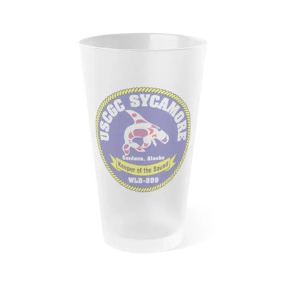 USCGC Sycamore WLB 209 (U.S. Coast Guard) Frosted Pint Glass 16oz Default Title - Go Mug Yourself