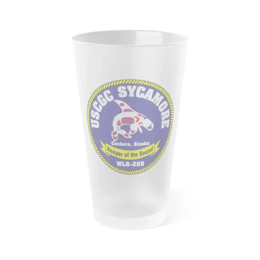 USCGC Sycamore WLB 209 (U.S. Coast Guard) Frosted Pint Glass 16oz Default Title - Go Mug Yourself