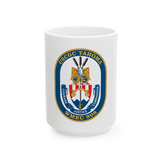 USCGC Tahoma WMEC 908 (U.S. Coast Guard) White Coffee Mug-15oz-Go Mug Yourself