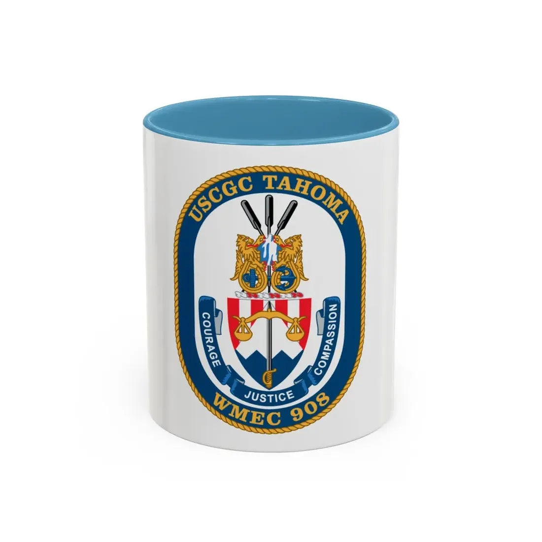 USCGC Tahoma WMEC 908 (U.S. Coast Guard) Accent Coffee Mug 11oz Light Blue - Go Mug Yourself