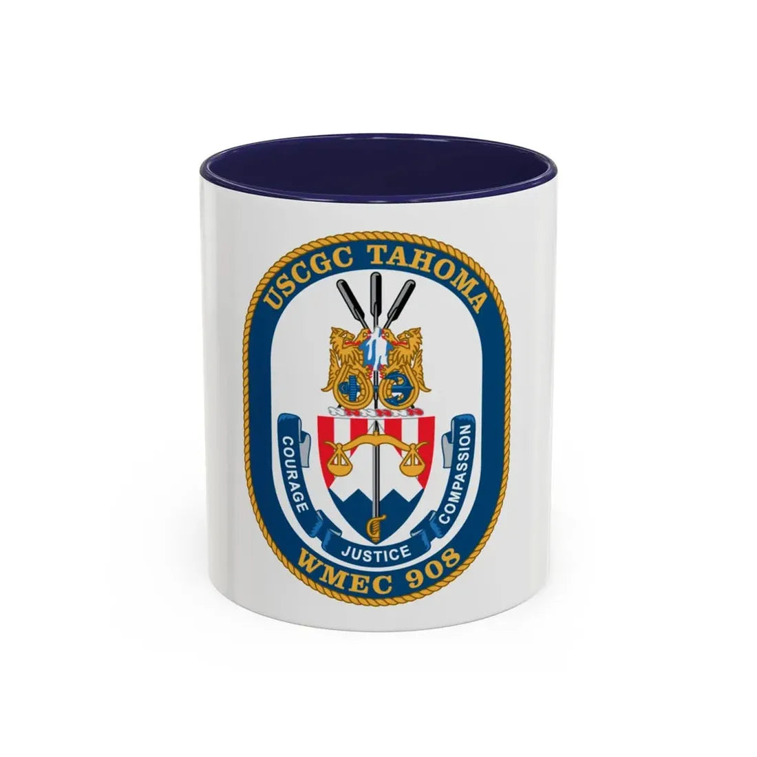 USCGC Tahoma WMEC 908 (U.S. Coast Guard) Accent Coffee Mug 11oz Navy - Go Mug Yourself