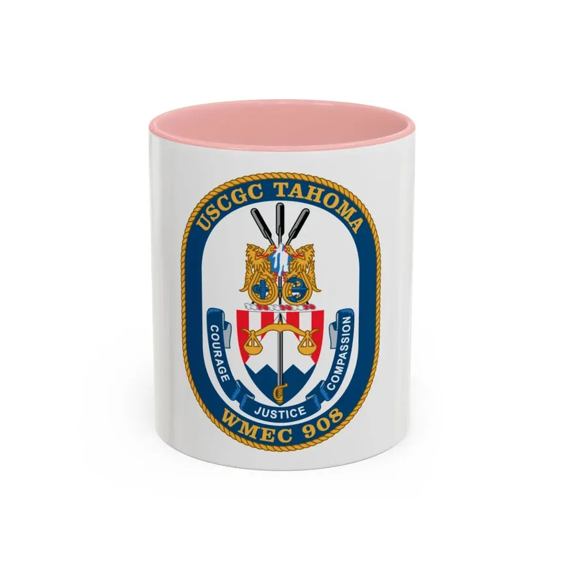 USCGC Tahoma WMEC 908 (U.S. Coast Guard) Accent Coffee Mug 11oz Pink - Go Mug Yourself