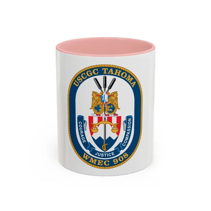 USCGC Tahoma WMEC 908 (U.S. Coast Guard) Accent Coffee Mug 11oz Pink - Go Mug Yourself
