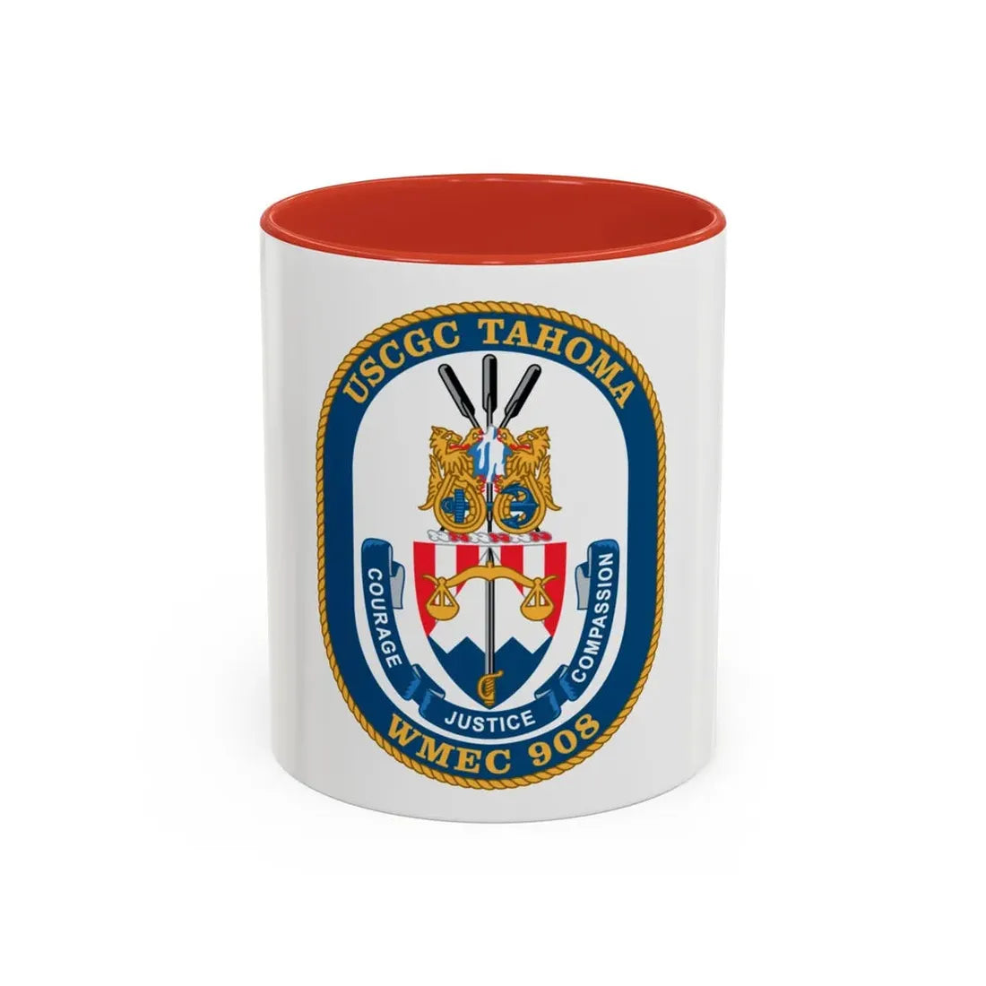 USCGC Tahoma WMEC 908 (U.S. Coast Guard) Accent Coffee Mug 11oz Red - Go Mug Yourself