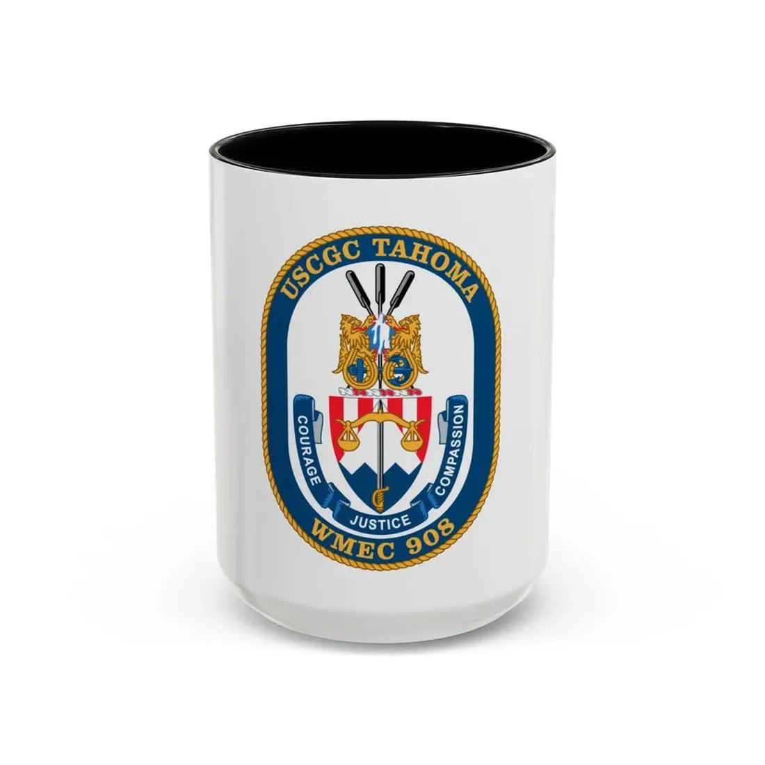 USCGC Tahoma WMEC 908 (U.S. Coast Guard) Accent Coffee Mug 15oz Black - Go Mug Yourself
