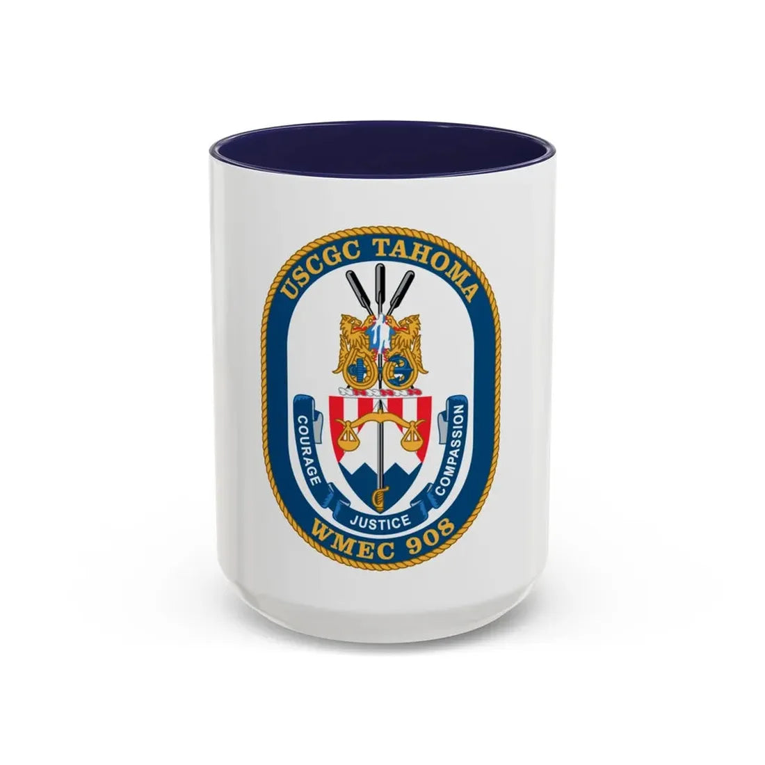 USCGC Tahoma WMEC 908 (U.S. Coast Guard) Accent Coffee Mug 15oz Navy - Go Mug Yourself