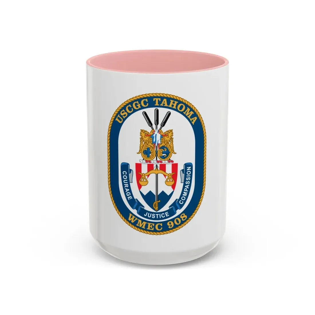 USCGC Tahoma WMEC 908 (U.S. Coast Guard) Accent Coffee Mug 15oz Pink - Go Mug Yourself