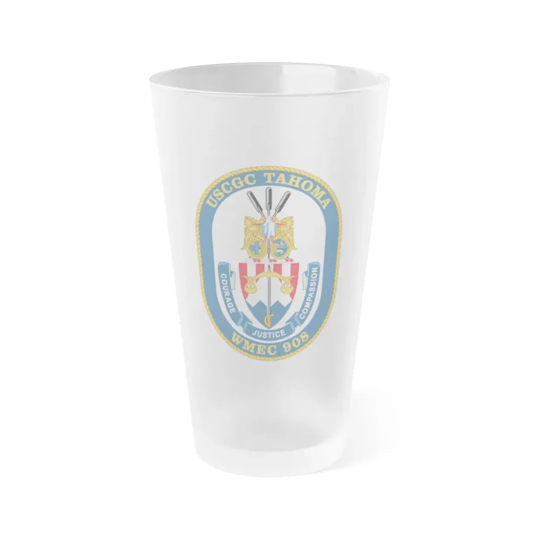 USCGC Tahoma WMEC 908 (U.S. Coast Guard) Frosted Pint Glass 16oz Default Title - Go Mug Yourself