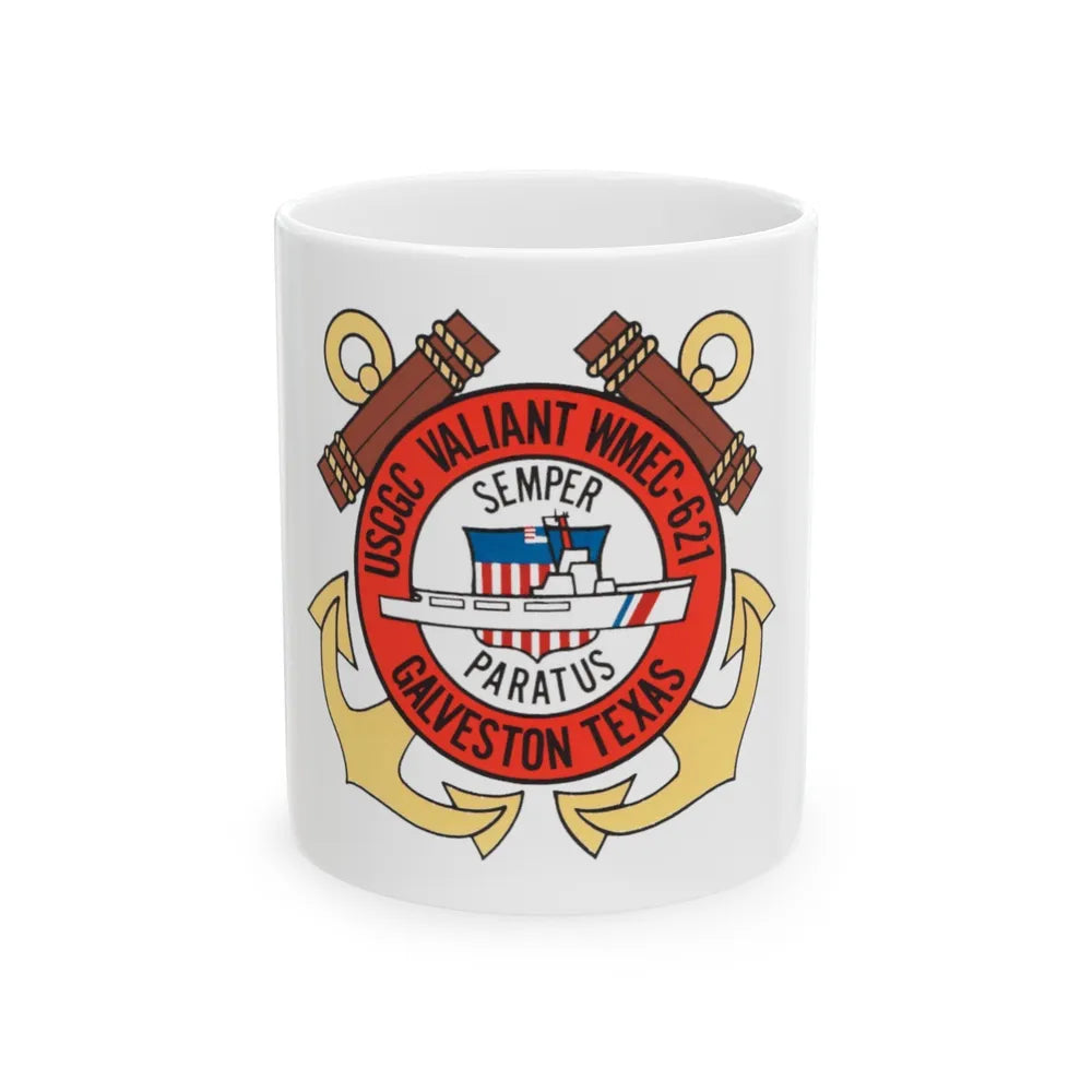 USCGC Valiant WMEC 621 (U.S. Coast Guard) White Coffee Mug-11oz-Go Mug Yourself