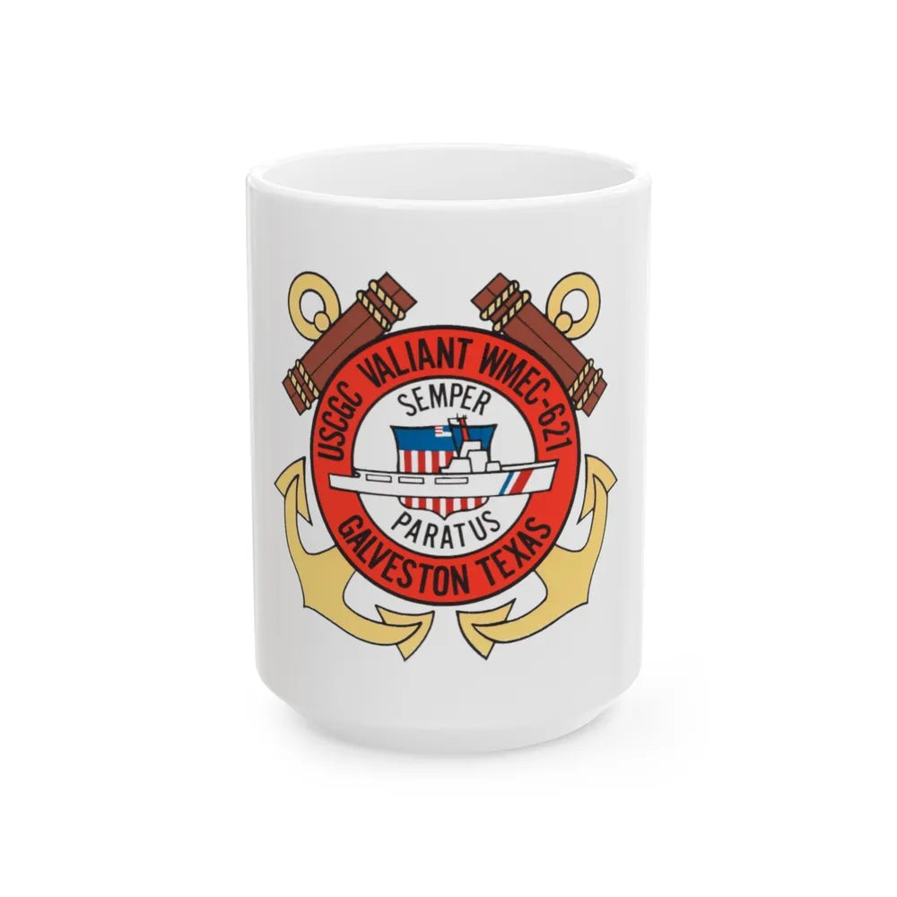 USCGC Valiant WMEC 621 (U.S. Coast Guard) White Coffee Mug-15oz-Go Mug Yourself