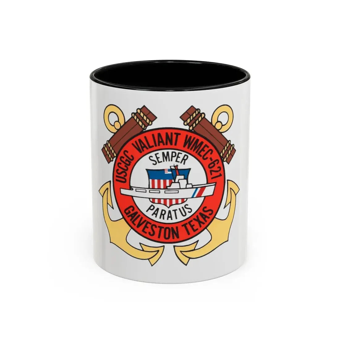 USCGC Valiant WMEC 621 (U.S. Coast Guard) Accent Coffee Mug 11oz Black - Go Mug Yourself