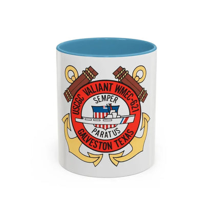 USCGC Valiant WMEC 621 (U.S. Coast Guard) Accent Coffee Mug 11oz Light Blue - Go Mug Yourself