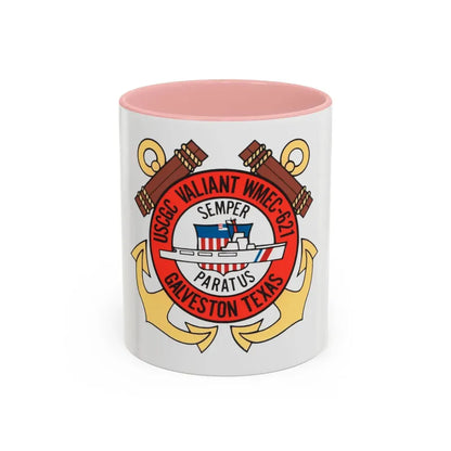 USCGC Valiant WMEC 621 (U.S. Coast Guard) Accent Coffee Mug 11oz Pink - Go Mug Yourself